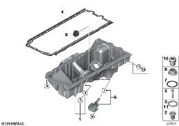 OIL PAN diagram for BMW 1 Series F21 M135i