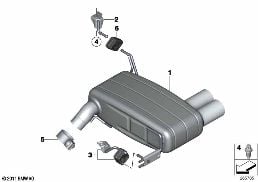 MUFFLER SYSTEM diagram for BMW 3 Series E90 LCI 320d ed