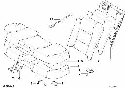Zitting achter met blikjeshouder diagram for BMW 7 Series E38 735i