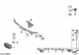 Dış Kaplamalar / Izgara diagram for BMW 7 Series F03 750LiS