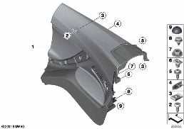 LATERAL TRIM PANEL REAR diagram for BMW 6 Series F12 650iX