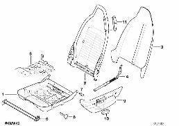 FRONT SEAT FRAME/COVERS diagram for BMW Z3 E36 M
