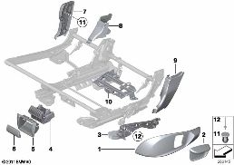 Κάθισμα πίσω εξωτερ. κάλυμμα καθίσματος diagram for BMW 5 Series F07 GT LCI 535iX