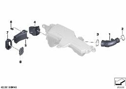AIR DUCT, INTAKE SILENCER diagram for BMW 3 Series F30 LCI 320i ed