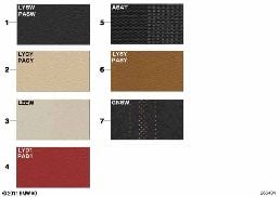 SAMPLES, UPHOLSTERY COLORS, LEATHER/FABR diagram for BMW Z4 E89 35is