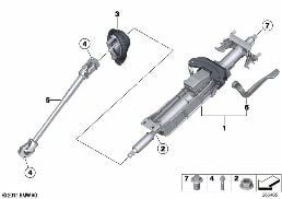 STEERING COLUMN MAN.ADJUST./MOUNT. PARTS diagram for BMW 2 Series F22 LCI 220d