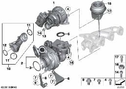 TURBOCHARGER diagram for BMW 3 Series F31 LCI 325d
