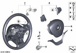 LEATHER STEERING WHEEL diagram for BMW 2 Series F22 LCI 220d