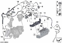 VACUUM CONTROL EXHAUST TURBOCHARGER diagram for BMW 3 Series F31 LCI 325d