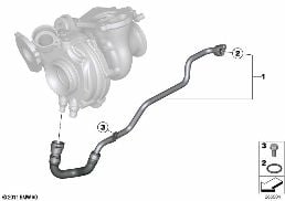ENGINE COOLING SYSTEM EXHAUST TURBO. diagram for BMW 3 Series F31 LCI 325d