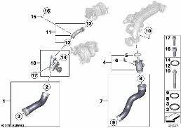 INTAKE MANIFOLD-SUPERCHARG.AIR DUCT/AGR diagram for BMW 3 Series F31 LCI 325d