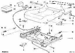 BMW SPORTS SEAT SEAT RAIL MECHANICAL diagram for BMW 7 Series E32 730i