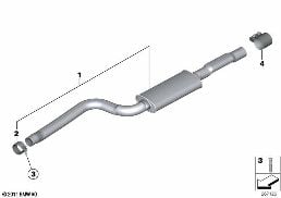 FRONT MUFFLER diagram for BMW 5 Series F11 520i