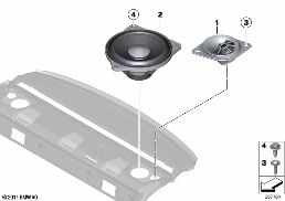 SINGLE PARTS F REAR HELF LOUDSPEAKER diagram for BMW 3 Series G20 Sedan 320dX