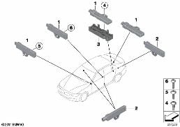 SINGLE PARTS, ANTENNA, COMFORT ACCESS diagram for BMW 3 Series F34 GT LCI 330dX