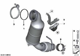 엔진 근처 촉매기 diagram for BMW 3 Series F30 LCI 316i