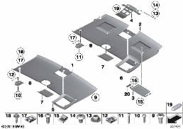 Headlining, middle diagram for BMW Rolls-Royce Phantom RR1 Phantom