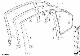 TRIM AND SEALS FOR DOOR, REAR