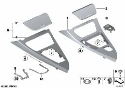 DECOR TRIMS, CENTRE CONSOLE diagram for BMW 6 Series F06 Gran Coupé 650i