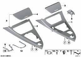 DECOR TRIMS, CENTRE CONSOLE diagram for BMW 6 Series F12 650iX