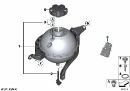 EXPANSION TANK diagram for BMW 5 Series F11 520i