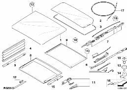 Panaromik tavan, montaj parçaları diagram for BMW X5 E70 LCI 35dX