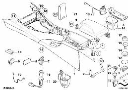 CENTER CONSOLE STORING PARTITION diagram for BMW 3 Series E90 320d