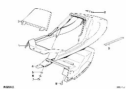 Banquette-piece arriere diagram for BMW R 65, R 65 RT, R 80, R 80 RT (85-95) 65