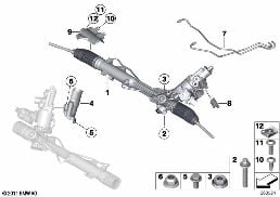 HYDRO STEERING BOX-ACTIVE STEERING (AFS) diagram for BMW 3 Series E90 LCI 335i