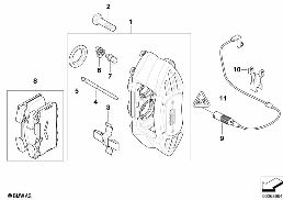 Vorderradbremse-Bremsbelag-Fühler diagram for BMW MINI Clubman R55 Coop.S JCW