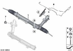 HYDRO STEERING BOX diagram for BMW X6 E71 35iX