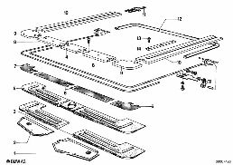 SINGLE PARTS FOR SLIDING LIFTING ROOF diagram for BMW 5 Series E12 525