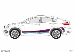 Zijstrepen diagram for BMW X6 E71 M