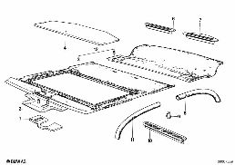 TRIM SLIDING LIFTING ROOF diagram for BMW 5 Series E12 525