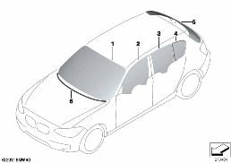 GLAZING diagram for BMW 1 Series F20 118dX