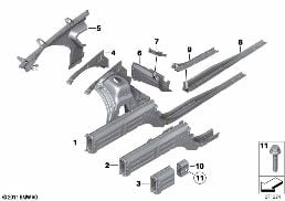WHEELHOUSE/ENGINE SUPPORT diagram for BMW X1 E84 18i