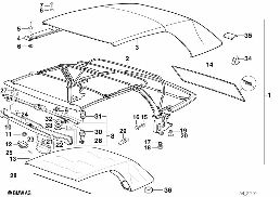 Cappotta manuale/elettromecch.semiauto. diagram for BMW 3 Series E36 320i