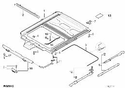SLIDING LIFTING ROOF FRAME diagram for BMW 7 Series E38 735i