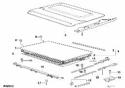 SLID.LIFT. ROOF-COVER/CEILING FRAME diagram for BMW 3 Series E36 318is