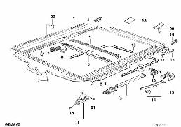 SLIDING LIFTING ROOF FRAME diagram for BMW 3 Series E36 318is