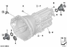 GS6-53BZ/DZ pièces carter et d montage diagram for BMW 5 Series F10 LCI 530d