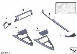 Indi.ウッド「トネリコ木目 weiss」 diagram for BMW 6 Series F13 LCI 650i