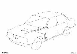 DOOR CABLE HARNESSES diagram for BMW 7 Series E23 728