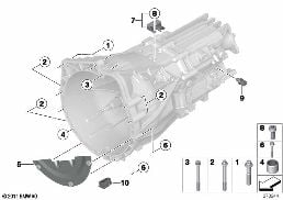 Piezas de sujecion del cambio diagram for BMW 5 Series F10 LCI 528i