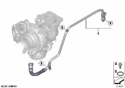 ENGINE COOLING SYSTEM EXHAUST TURBO. diagram for BMW 4 Series F33 LCI 435dX