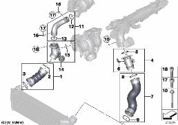 INTAKE MANIFOLD-SUPERCHARG.AIR DUCT/AGR diagram for BMW 4 Series F33 LCI 435dX
