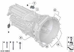 Pieces de fixation de boite de vitesses diagram for BMW 5 Series F10 LCI 530d