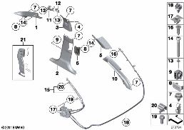 TRIM PANEL A- / B- / C- / D-COLUMN diagram for BMW 5 Series F11 550i