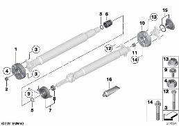 DRIVE SHAFT, SINGLE COMPONENTS diagram for BMW 3 Series G21 Touring 320d