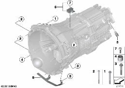 Pieces de fixation de boite de vitesses diagram for BMW 5 Series F10 LCI 525d
